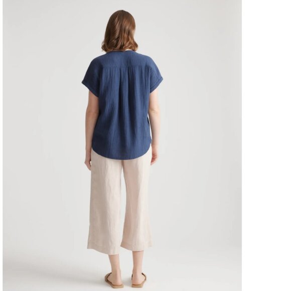 Quince 100% Organic Cotton Gauze Roll Sleeve Shirt L - Picture 2 of 12